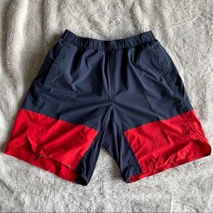 Lululemon 9in shorts (liner/navy, red/small)